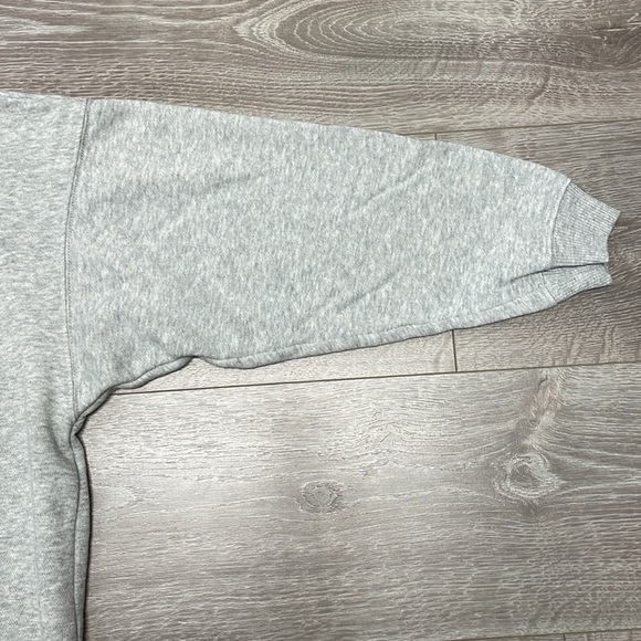 Aerie Oversized Cozy Spring Street Faux Fur Lined Hoodie Sweatshirt Gray M - Picture 5 of 16